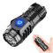 DONGTATA Mini lampe de poche portable à trois yeux - Cinq modes - Super lumineuse - Rechargeable - Haute luminosité - Étanche