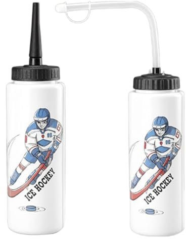 Hockey Water Bottle | Leak-Proof Large Capacity 1L Football Squirt Ice Hockey Water Bottle | Portable Extended Tip Football Water Bottles for Those Who Love Sports