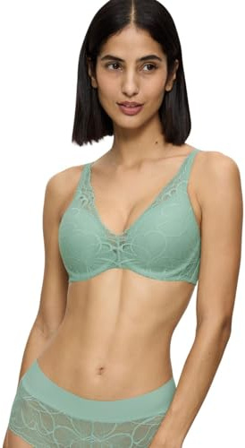Triumph Damen Spitzen-BH Body Make-Up Illusion Lace WP, mit Bügel, Gepolstert, Verstellbare Träger, 85B, Misty Turquoise
