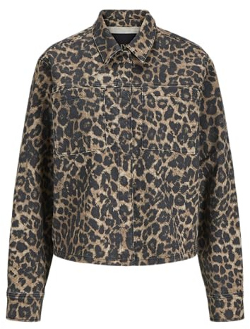JJXX Damen Jxsarah Leo Overshirt PNT Sn, Cornstalk, XS EU