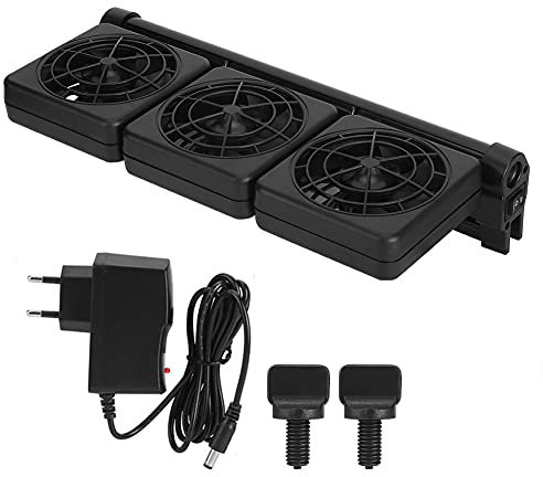 Qcwwy Aquarium-Kühlventilator, Hängender Aquarium-Kühlventilator mit 3 Ventilatorköpfen, Leiser Aquarium-Ventilator, Kühlventilator-Kit, 100 Grad Drehbarer Fisch-Kühlventilator für (01)