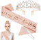Forhandy 18. Geburtstagskrone Mädchen, 18 Geburtstag Geschenke Rose Gold Geburtstag Krone Schärpe und Strass Tiara, Birthday Deko Geschenk Frauen Mädchen Party Accessoires