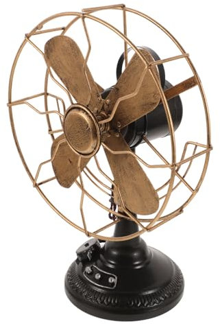 Amosfun Ventilador De Mesa Vintage Decoración Retro Ventilador De Escritorio Antiguo Modelo De Ventilador De Metal Antiguo Adorno Decorativo Clásico Accesorio Para El Hogar Hotel Y