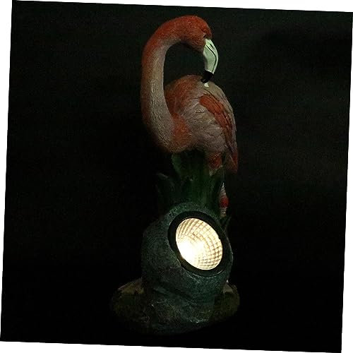 BESPORTBLE Gartenflamingo Solarleuchte Outdoor Dekoration Harz Tierornament Garten Schmuck Nachtleuchtend