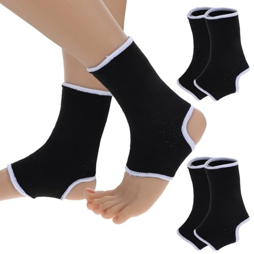 CIATBYYJ Lot de 2 paires de bandages de cheville respirants pour enfants, élastiques, pour entorses de cheville, sport, protection de cheville, chaussettes de talon pour jeunes garçons et filles de 6