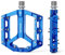 GEWAGE MTB Pedale Fahrradpedale Set – Flat Pedale für Mountainbike & Gravel Bike, rutschfest & langlebig, Aluminiumlegierung, CNC-gefräst, 9/16 Achse, einfache Installation (Blau)