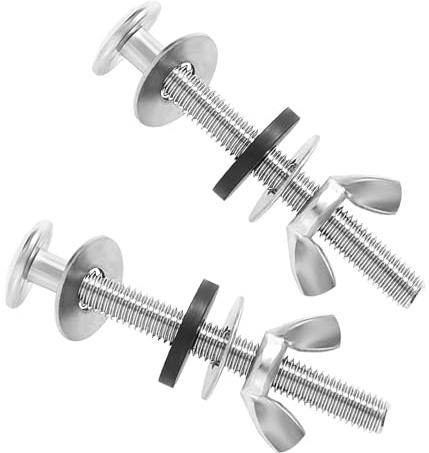 2PCS Universal Toilet Seat Bolts Kit,5/16 * 3.15 Inch Heavy Duty Stainless Steel Toilet Seat Screws with Specially Designed Stainless Steel Butterfly Downlock Nuts，Easy installation and Long lasting