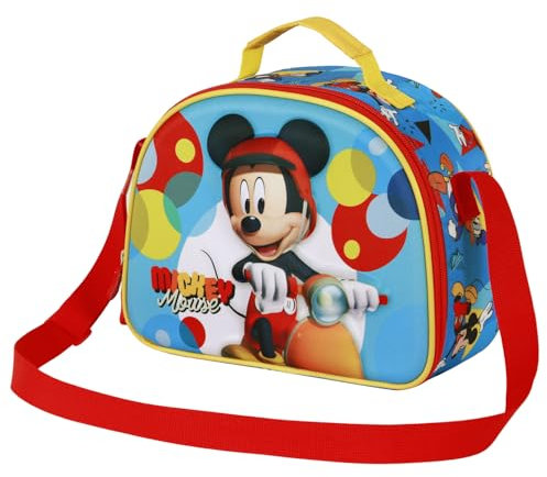 Disney Mickey Mouse Scooter-Bolsa Portamerienda 3D, Azul, 26 x 20 cm