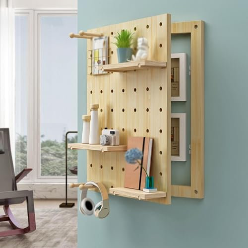 Caja de almacenamiento de router WiFi Placa vertical, cubierta decorativa for caja de interruptores de interior con tablero de almacenamiento, tapa de caja eléctrica, estante de madera, tablero perfor