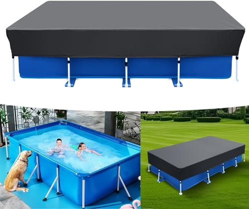 14x7 ft Rectangle Pool Cover Drawstring Fits 178 x87 in Rectangular Solar Pool Cover 177x87 Frame Swimming Pool Cover UV Resistant Outdoor 14ft Above Ground Pool Cover Dustproof Heater