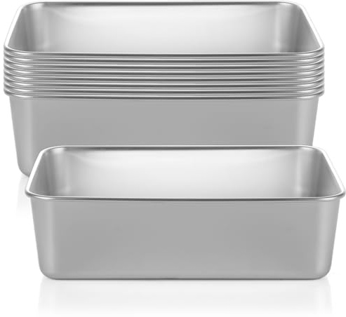 AKOLAFE 8PCS Food Storage Containers 1600ml Stainless Steel Meal Prep Food Containers Without Lids Airtight Freezer Box Oven, Dishwaher Safe