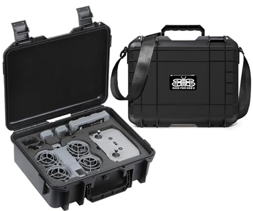 ZJRXM Neo 2 Koffer, Hartschalen Tasche für DJI Neo 2 Drohne und Zubehör, kompatibel mit RC-N3 Controller, 7 Akkus und Ladegerät-Hub, mit Tragegurt