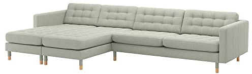 ProTuning LANDSKRONA 5-Sitzer Sofa mit Chaiselongue/Gunnared hellgrün/Holz