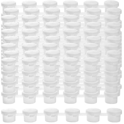 Lot de 50 Mini Pots de Peinture Vides avec Couvercle, en Polypropylène (PP) Résistant. Idéaux pour Les Fournitures Scolaires, Les Activités Artistique, 5ml