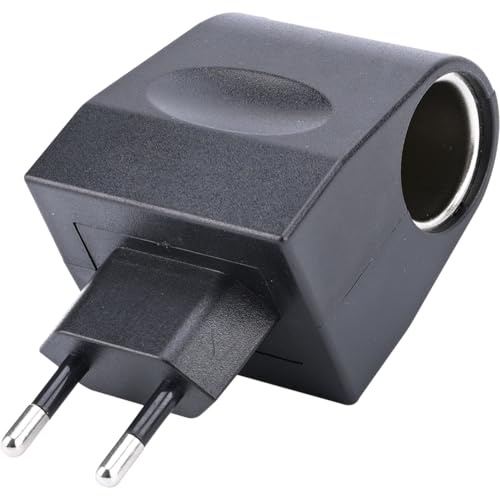 Casativo Spannungswandler, kompakt u. praktisch, 230V auf 12V, 1000mA / 12 Watt, schwarz, Kleinstgeräte mit bis zu 12 Watt und Zigarettenanzünder-Anschluss überall verwenden