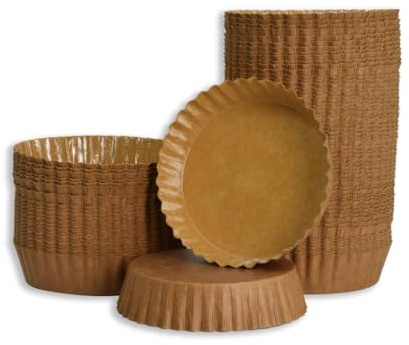 JAK Industrial 85 Count - 8 Ounce Mini Decorative Disposable Tart Pans – Disposable Paper Baking Molds for Serving and Baking with Nonstick Coating