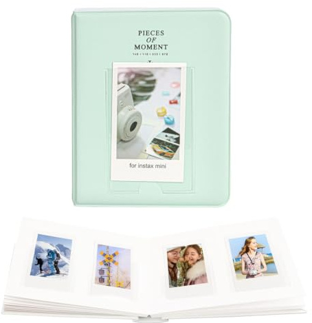 PBAHAUP 1 Pezzi Album, Mini Album Fotografico A 64 Tasche Con Spazio Per Scrivere, Finestra Frontale, Adatto Per Foto Da 3 Pollici, Per Compatibile Fotocamere Istantanee Mini I12/11/9/8 (Rosa)