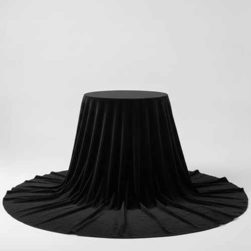 JWQFBC Black Velvet Photography Backdrop Tablecloth, 1.6m 2m Wide, Light Absorbing Background Cloth for Sewing Crafts Apparel Wedding Decor, Black, 2m x 3.5m