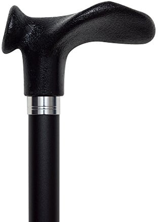 Gehstock Gehhilfe Leichtmetall mit anatomischem Comfort-Griff schwarz (Rechts)
