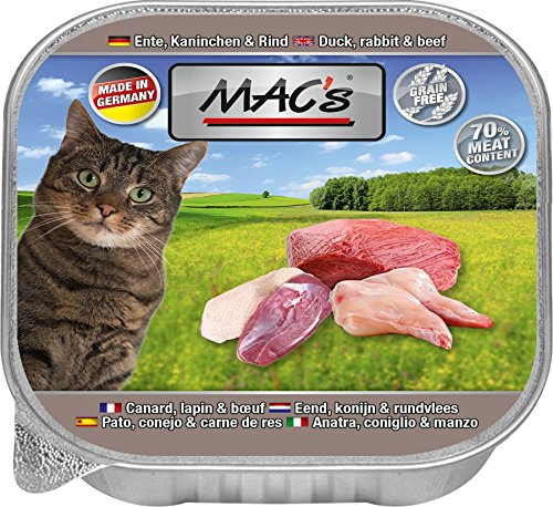 MACs Cat Ente, Kaninchen & Rind | 16x 85g Katzennassfutter