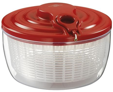 Küchenprofi Essoreuse à salade Wave avec cordon de serrage, saladier avec couvercle et panier, démontable pour un nettoyage facile, plastique de qualité supérieure, capacité 3,25 l, diamètre 24 cm