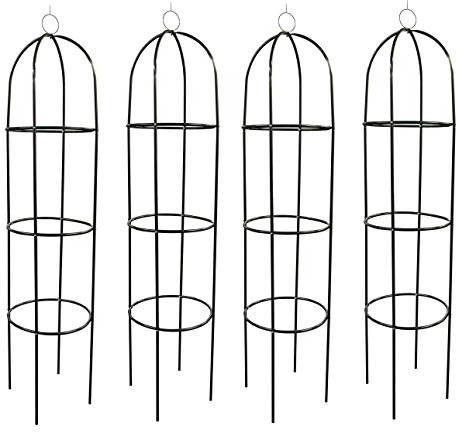 Selections Metal Garden Obelisks Plant Support for Climbers and Roses (190cm) - Pack of 4
