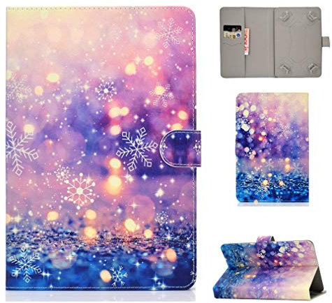LMFULM® Universal Étui pour Tout 7 Pouces Tablet PU Cuir Poche étui Flip Coque Protection Housse Stand Case Neige