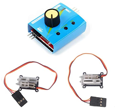 Wishiot Kleines 1,5 g Servo Mikrolineares Digital-Servo, leicht, Mini-Größe für Innenflugzeuge, kleines RC-Flugzeug mit 3-Kanal-Digital-Multi-Servo-Tester, 2 Stück