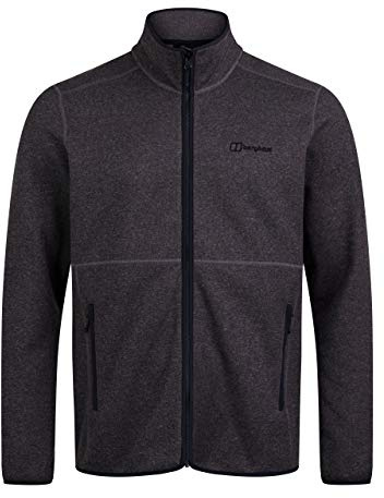Berghaus Men's Jenton Knit Fleece Full Zip Jacket, Grey Pinstripe, L