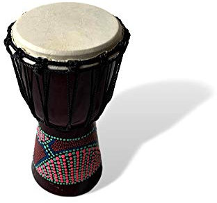 Djembe-Trommel, handbemalt, 30 cm hoch, Musikinstrument