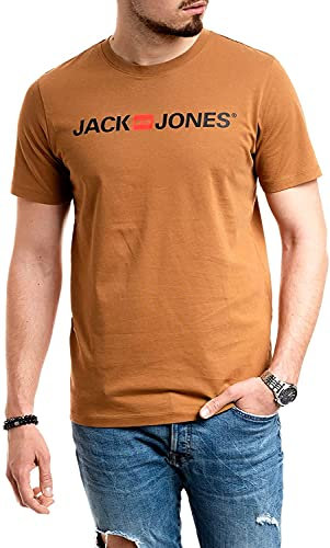 JACK & JONES Herren Jjecorp Logo Tee Ss Crew Neck Noos T-Shirt (Rubber (Braun), L)