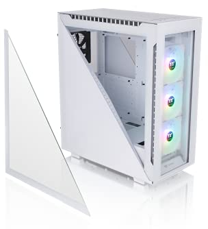 Thermaltake Divider 500 TG Snow ARGB White | Mid-Tower-ATX-PC-Gehäuse | 4 x gehärtetes 3mm Glasseitenteil | 4X leise-120mm-RGB-Lüfter | weiß