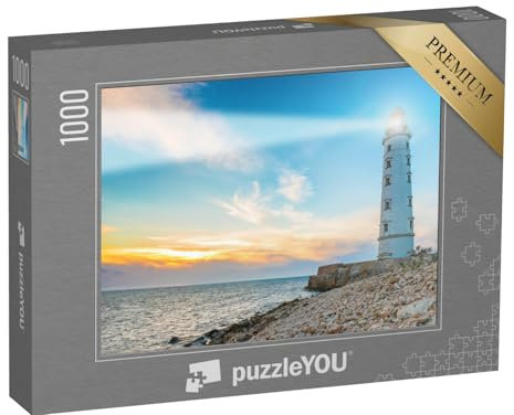 puzzleYOU: Puzzle 1000 Teile „Suchscheinwerfer am Leuchtturm“ – aus der Puzzle-Kollektion Architektur, Leuchttürme