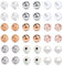Incaton 36 STK Piercing Kugeln Set 16G Schraubkugel Piercing Gewinde Set aus 316L Chirurgenstahl 1,2mm Gewinde