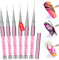 Saviland Nail Art Brushes: 6Pcs Rose Gold Liner Nail Design Brushes Liner Painting Nail SuppliesTools Kit for Drawing Lines French Manicure Nail Salon Home DIY Use