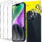 GiiYoon 2+3 Pack Screen Protector for iPhone 14 Plus, 3 Tempered Glass Film and 2 Camera Lens Protectors, HD Clear