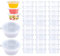 Paquete de 50 recipientes pequeños con tapas para almacenamiento de limo, ollas de salsa, vasos de plástico a prueba de fugas para tarros, salsas, ensaladas, comida para llevar, catering (2 oz/50 ml)