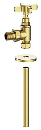 Regent Brushed Brass Traditional Angled Radiator Valves