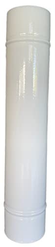 Tubo per Stufa a Legna in Lamiera porcellanata per Canna Fumaria (Tubo da 25H cm - 12 Ø cm, Bianco)
