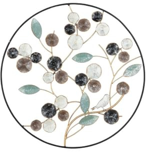 Casablanca Wall Decoration, Metal, Blue, Brown, Cream, Gold, Black, Ø 61 cm