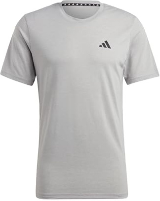 adidas Men's Train Essentials Feelready Training Tee, Medium Grey Heather/White/Black, XXL