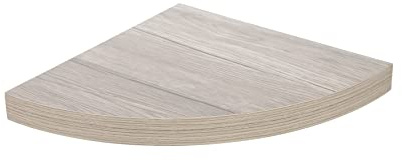 HERSIG - Estante Esquinero Curvo Flotante de Pared Roble Claro Baldas para Baño o Dormitorio Fijación Oculta y Resistente de hasta 10 kg - 29,5x29,5 cm
