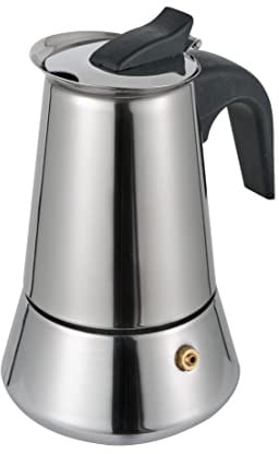 Baroni Home Moka Express Kaffeemaschine für alle Herdarten, Anti-Verbrühungsgriff, Moka aus Aluminium, Kaffeemaschine für Induktion, Silber (4 Tassen)