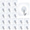 WDJLNZB Transparente Haken Selbstklebend Klebehaken Transparenter Haken Handtuchhaken Wandhaken für Küche Bad Wand & Decke Aufhänger, Haken zum Aufhängen von Handtuch, Schlüssel, Mantel (20pcs)