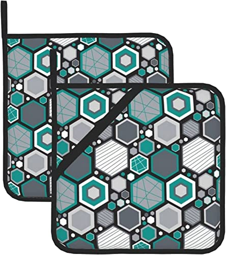 Presine Set Di 2, Anca Esagoni Moderne Presine Resistenti Al Calore Cucina Antiscivolo Cuocere Cuocere Pad Caldo 20,5x20,5 cm