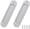 MOROBOR Poignées de Porte Coulissante Encastrées Rectangulaires, 2pcs Tirettes de Porte de Placard en Alliage D'Aluminium Argenté avec Vis de Montage pour Porte de Grange Coulissante (150mm)