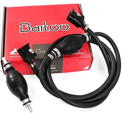 BARTOO Marine Boat Fuel Line Assembly, 5/16'' 8mm Nylon Braided 7FT Fuel Hose Line with Connector and Primer Bulb for Yamaha Outboard Motors