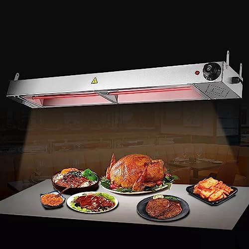 VFDZ Lampe Chauffante Infrarouge Suspendue, Chauffe Plat Buffet, Acier Inoxydable, 1pcs, Size:60cm