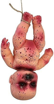 Rutaqian Gruselige Halloween-Zombie-Puppe, Spukhaus-Verzierung, Requisite, gruseliger Zombie, Baby, Halloween-Dekorationen, Junge