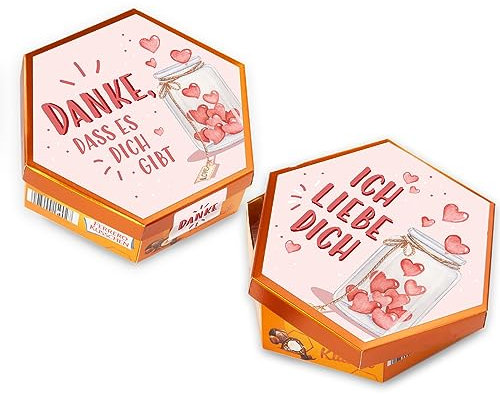 younikat Geschenk Ich liebe dich - Aufkleber-Set passend für Küsschen - Jahrestag Dankeschön Valentinstag - selbstklebend I Herzglas - dv1288